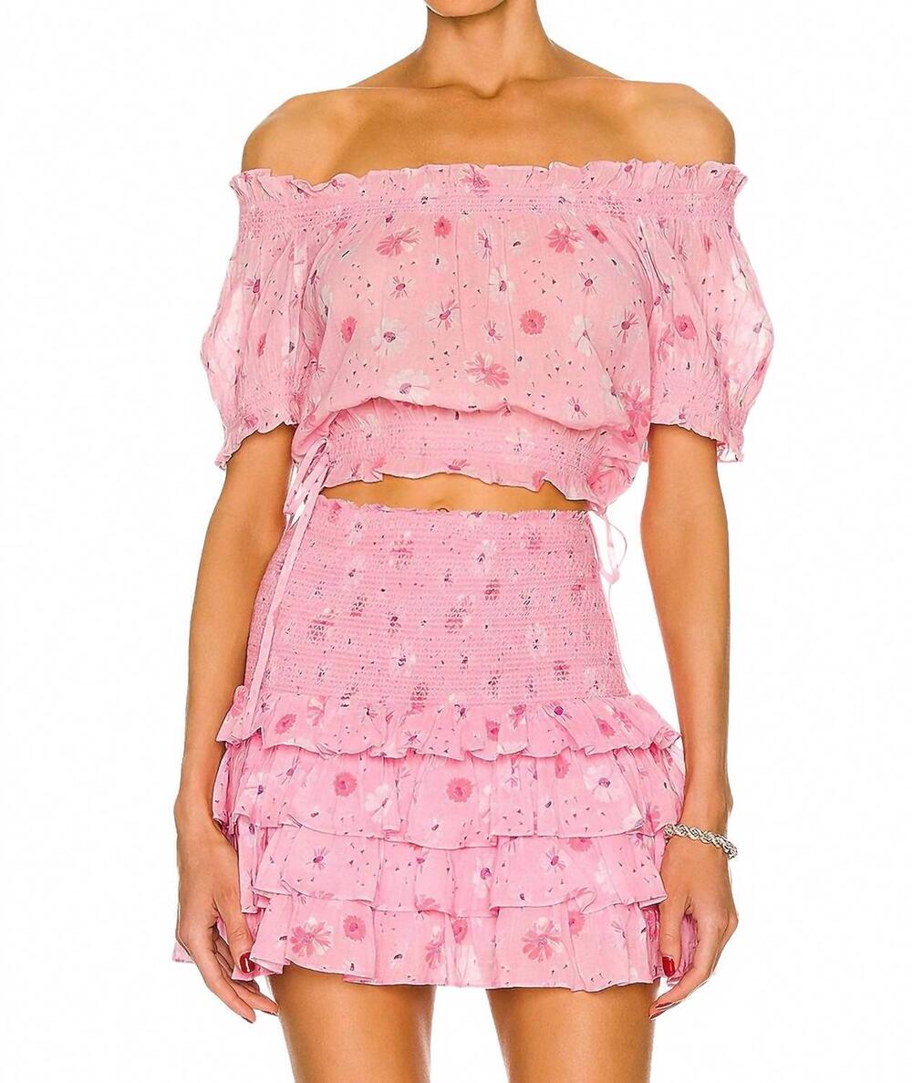 NEW LOVESHACKFANCY rosalinda crop top in coral blaze